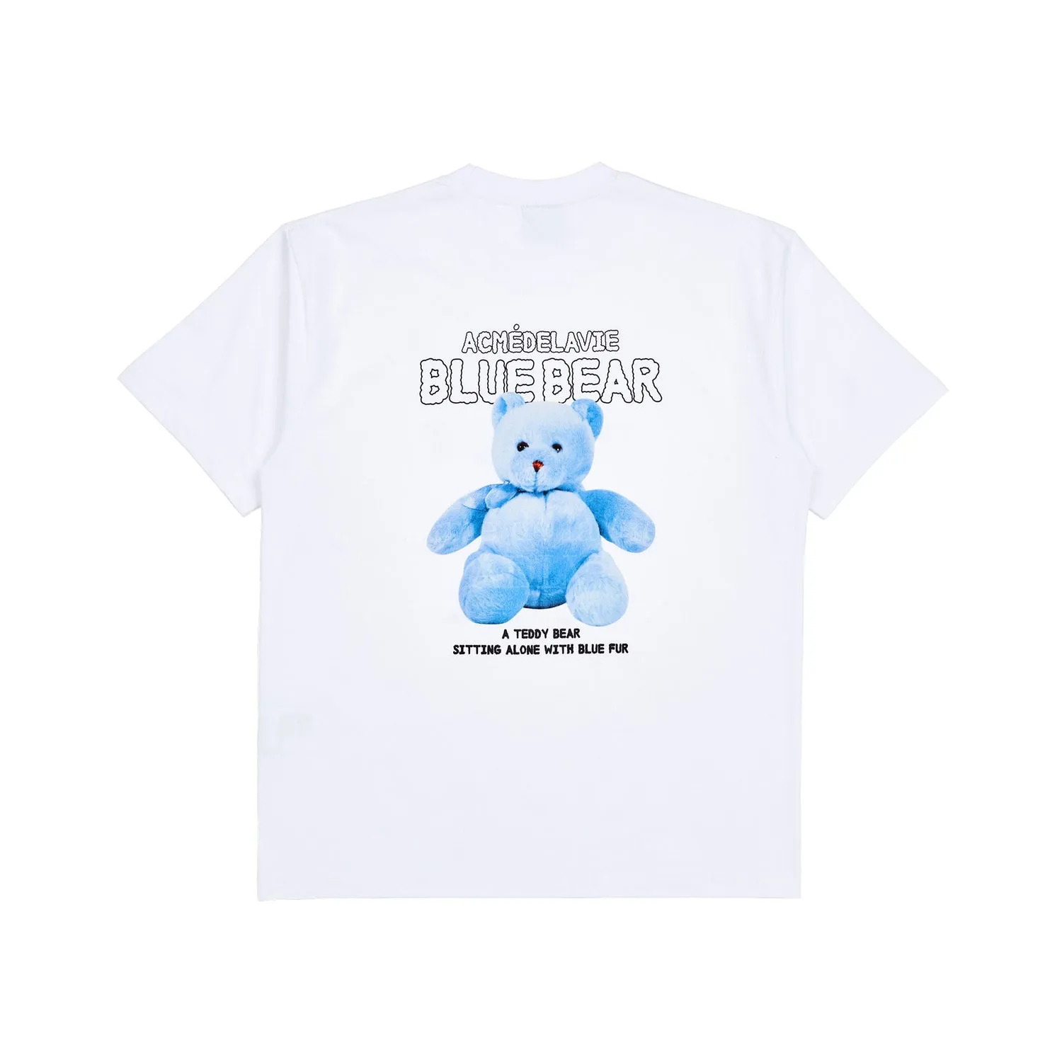 acmé de la vie (ADLV) Blue Teddy Bear Short Sleeve T-Shirt White