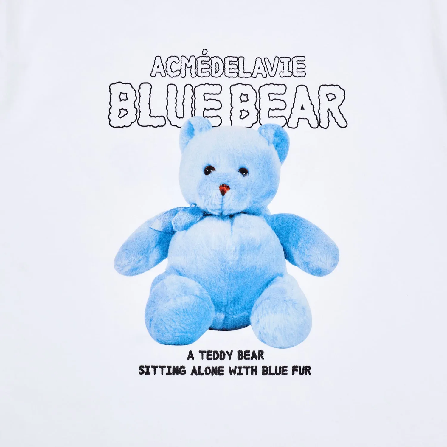 acmé de la vie (ADLV) Blue Teddy Bear Short Sleeve T-Shirt White