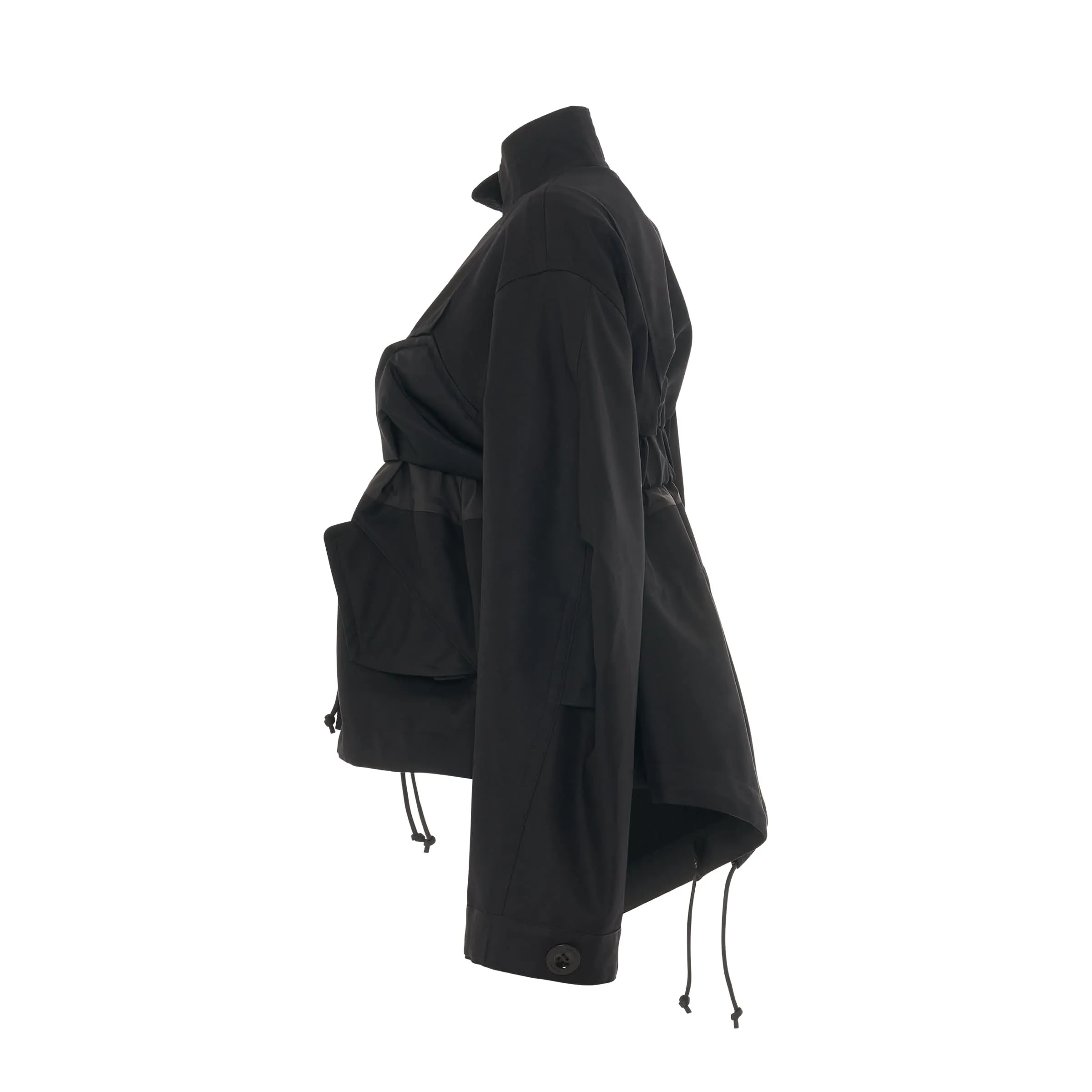 Cotton Gabardine Mix Jacket in Black