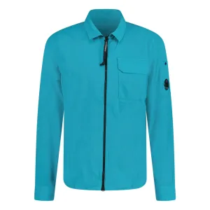 CP COMPANY LENS OVERSHIRT TURQUOISE BLUE