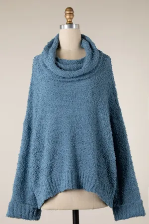 FUZZY COWL NECK KNIT TUNIC 1 PACK