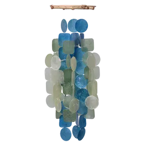 Green & Blue Capiz Wind Chime, Medium