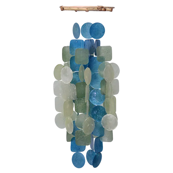 Green & Blue Capiz Wind Chime, Medium