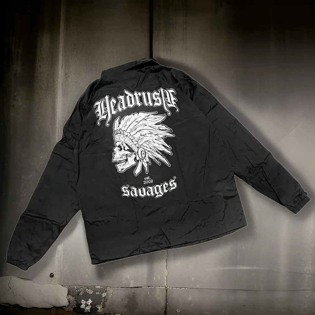 *HEADRUSH* (Black) ~Headrush Savages~ lined windbreaker jackets (Button up)