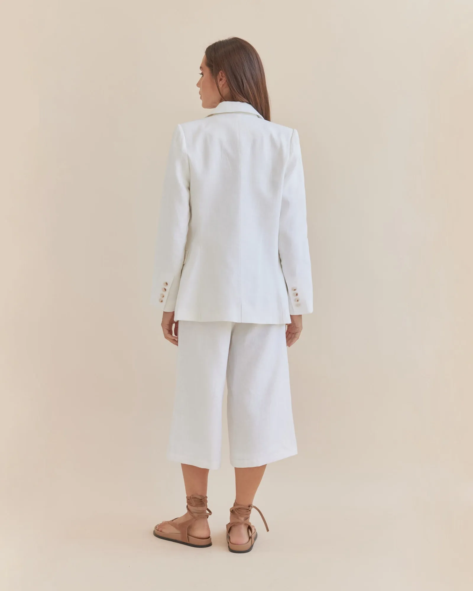 Katrina Linen Blazer - Ivory