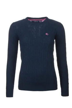 Ladies Crew Neck Cable Knit Lambswool Jumper