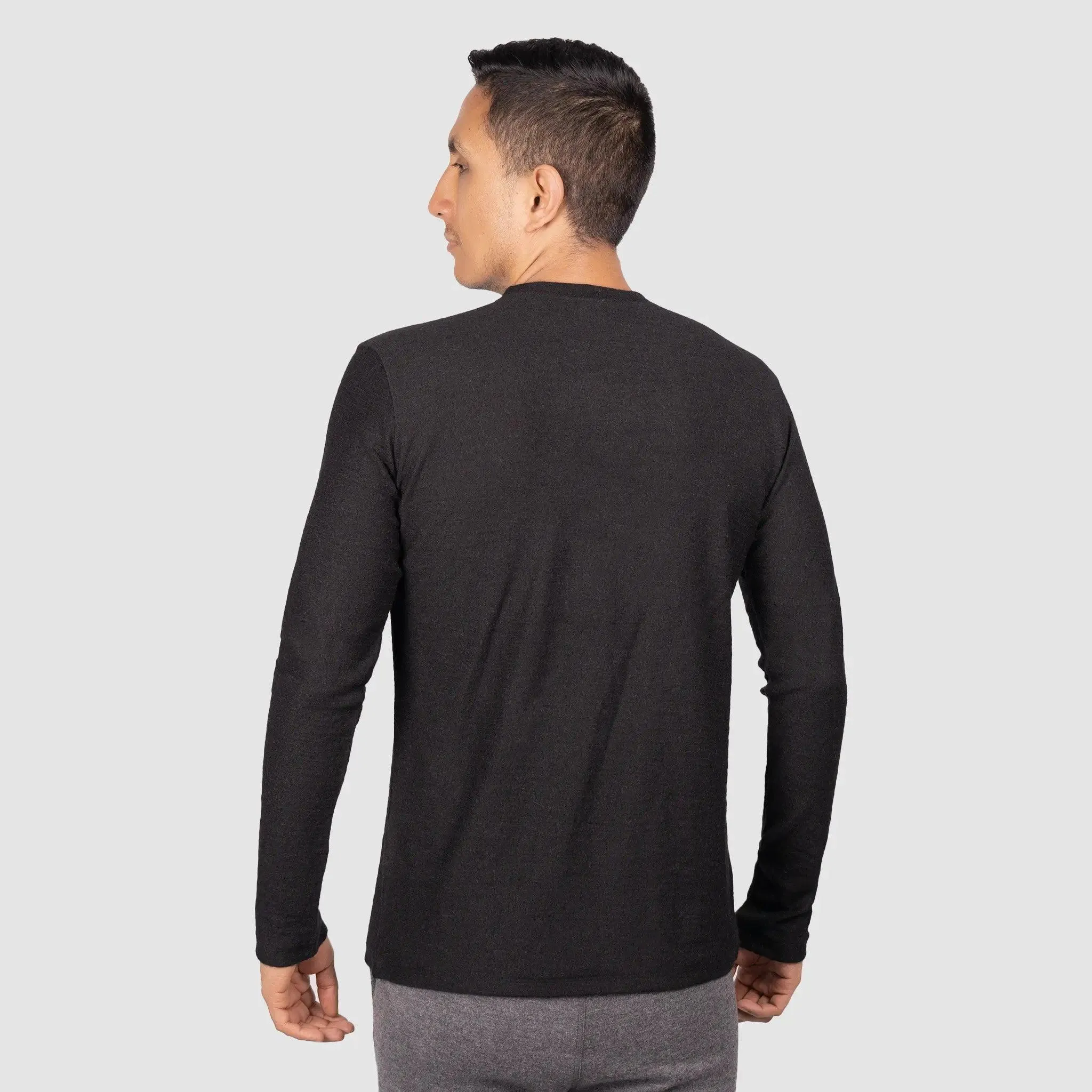 Men's Alpaca Wool Long Sleeve Base Layer: 250 Lightweight