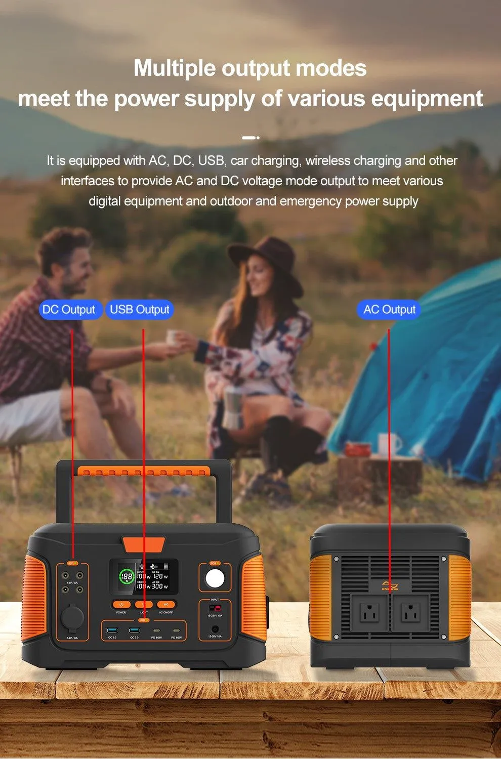 Outdoor Portable Power Station   Folding Solar Charging Panel [BUNDLE]