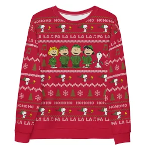 Peanuts Gang Holiday Knitted AOP Adult Sweatshirt