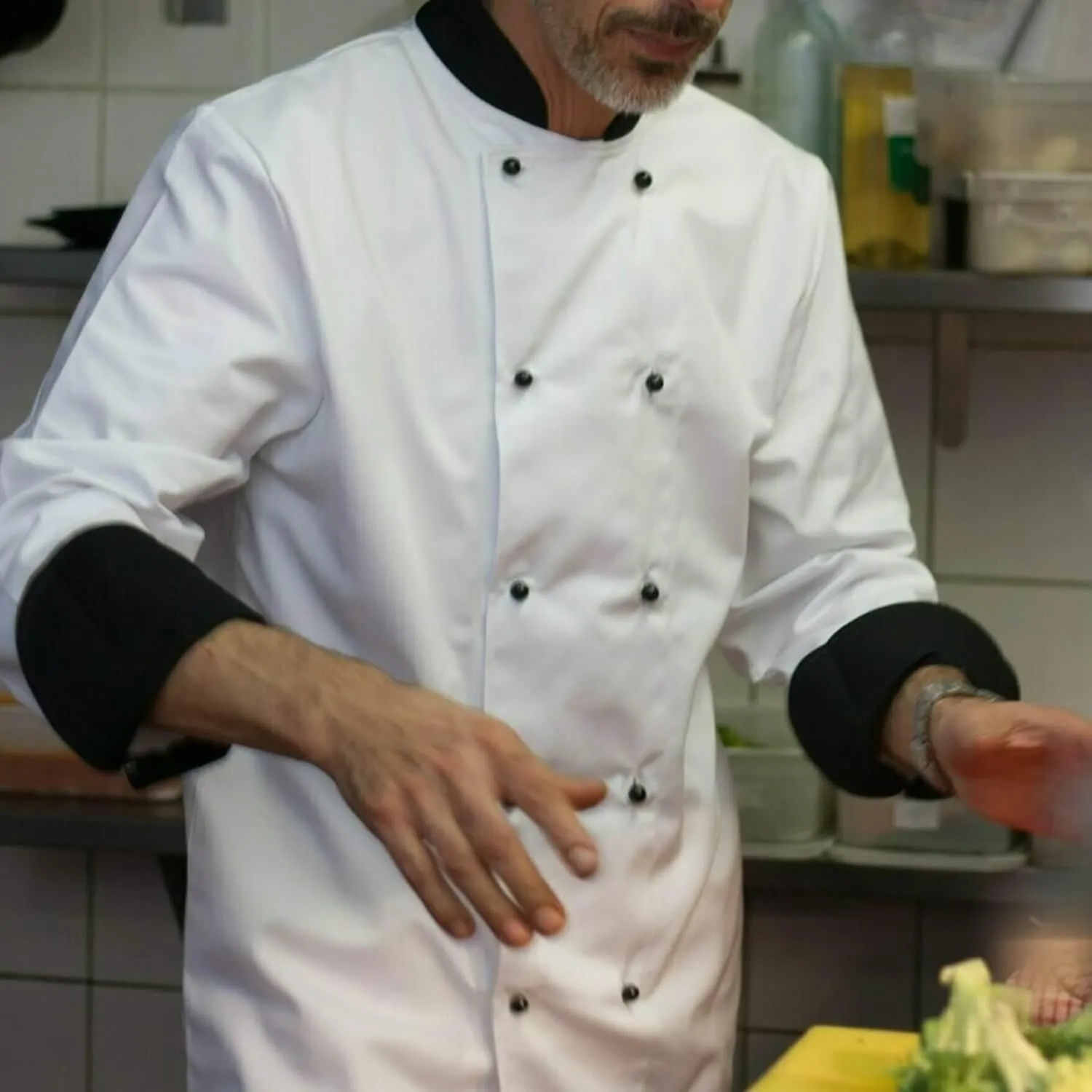 Pegasus Chefwear Black Collar and Cuffs Chef Jackets