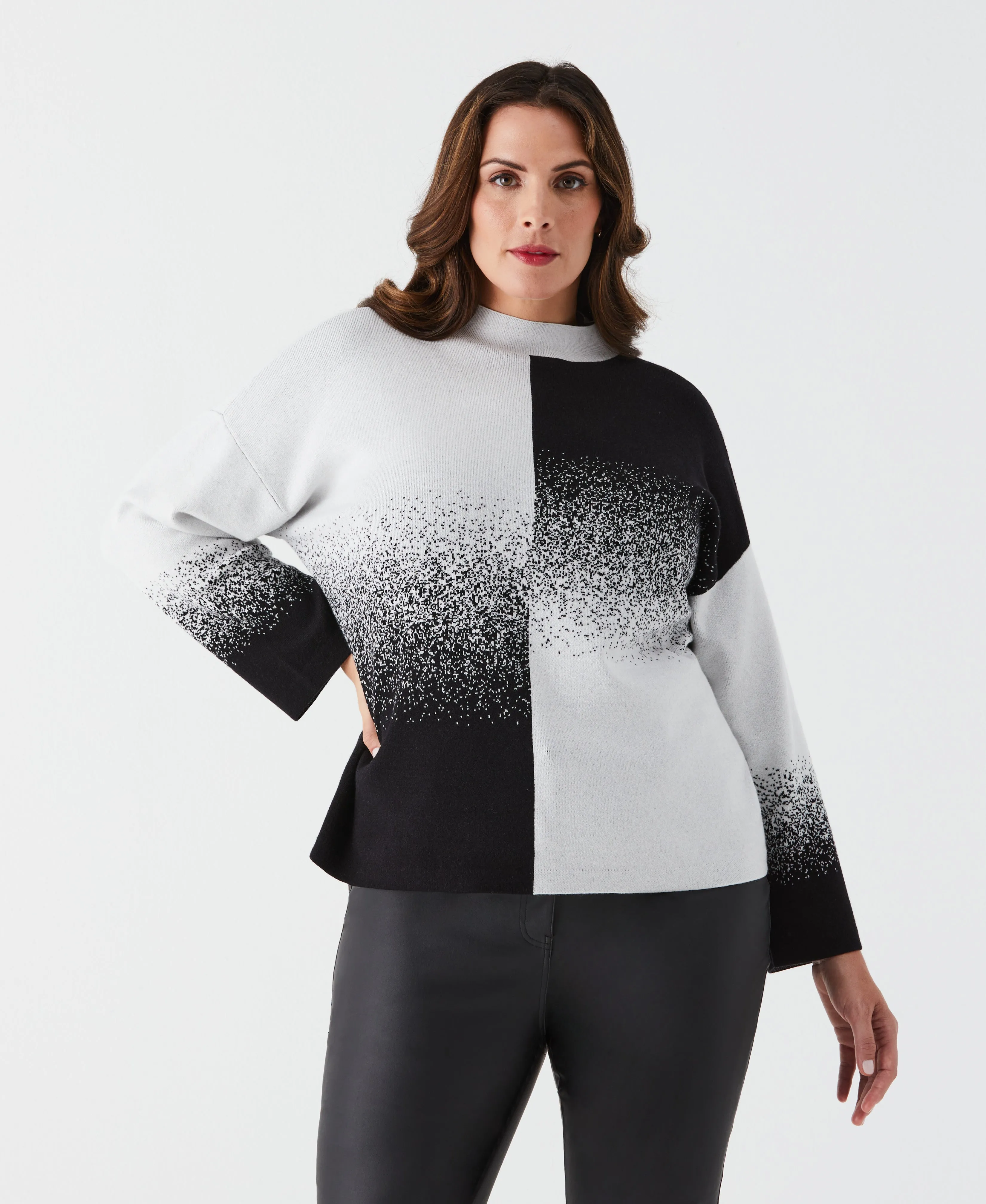 Plus Size Ombre Turtleneck Sweater