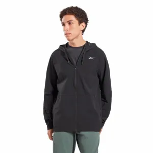 Reebok Apparel Men Performance Woven Zip-Up Jacket BLACK