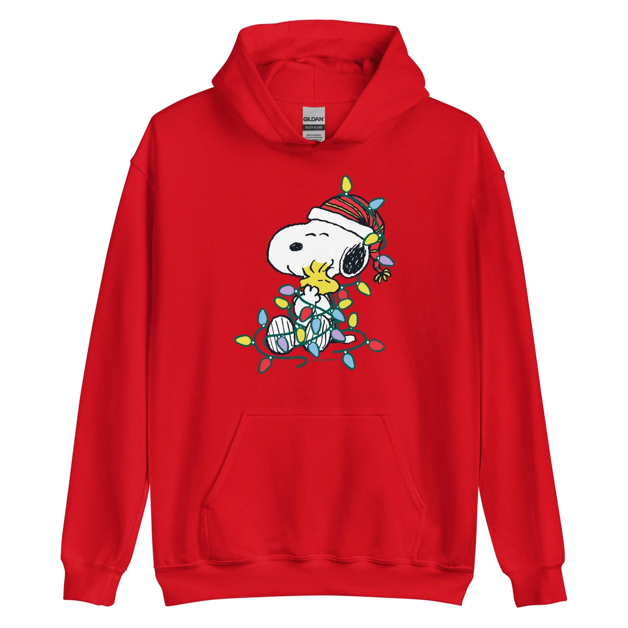 Snoopy and Woodstock Lights Adult Hoodie