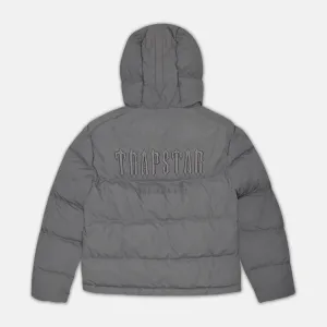 Trapstar Decoded Hooded Puffer 2.0 Jacket - Dark Smoke Grey